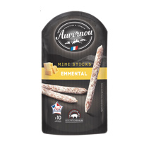 Dry Sausage Mini Sticks Emment Cheese VPF Auvernou Doypack 100gr | Box w/10pcs